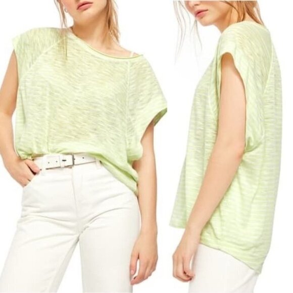 We the free lime green halo tee size S - Picture 1 of 9